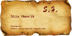 Stix Henrik névjegykártya